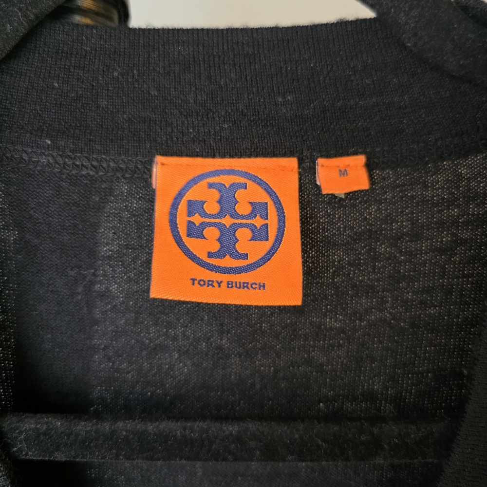 Tory Burch Black Merino Wool Vneck Sweater - Picture 2 of 7